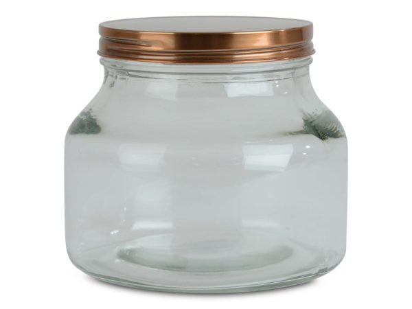 Senso Living Förvaringsburk Glas med Kopparlock Höjd 14 cm