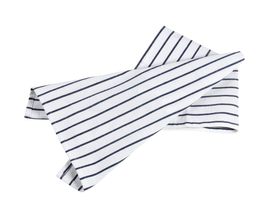Bastian Hampton handduk smala ränder vit/blå 2-pack 70x50 cm