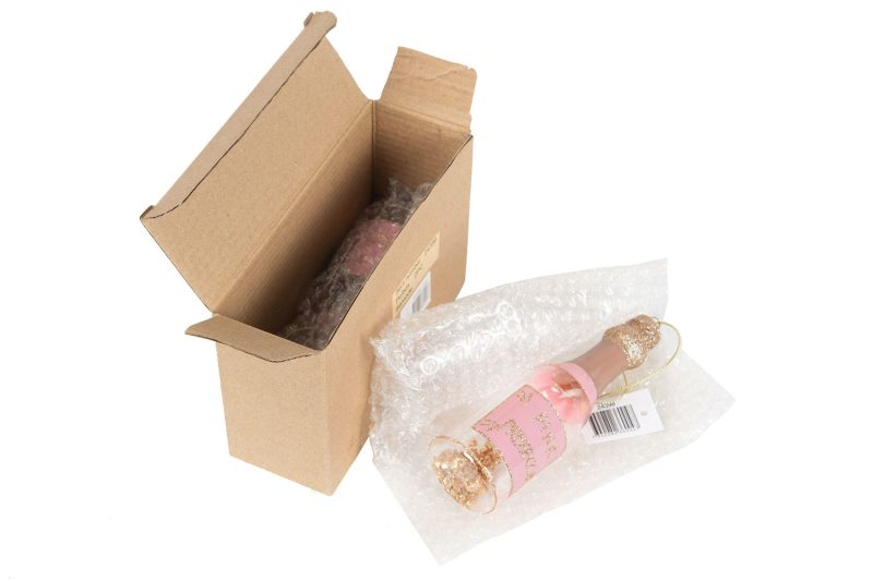 Hänge Proseccoflaska Rosa Glitter 2 pack