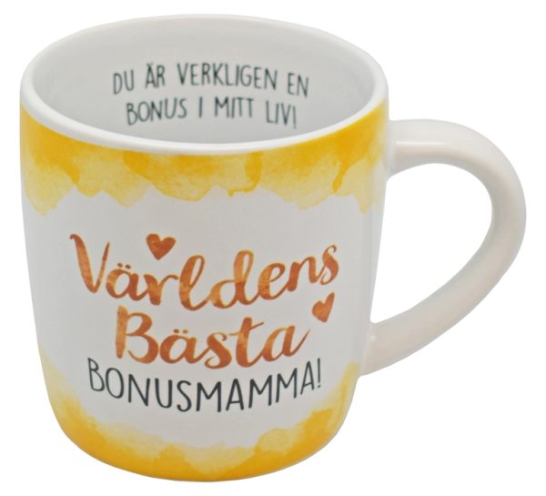 Mugg med text "Världens bästa bonusmamma"