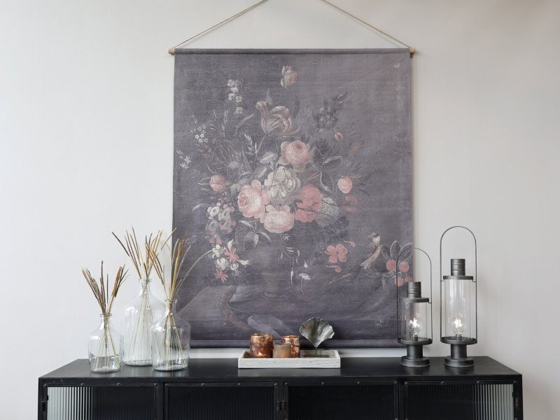 Canvas för upphängning med blomtryck 145/124 cm