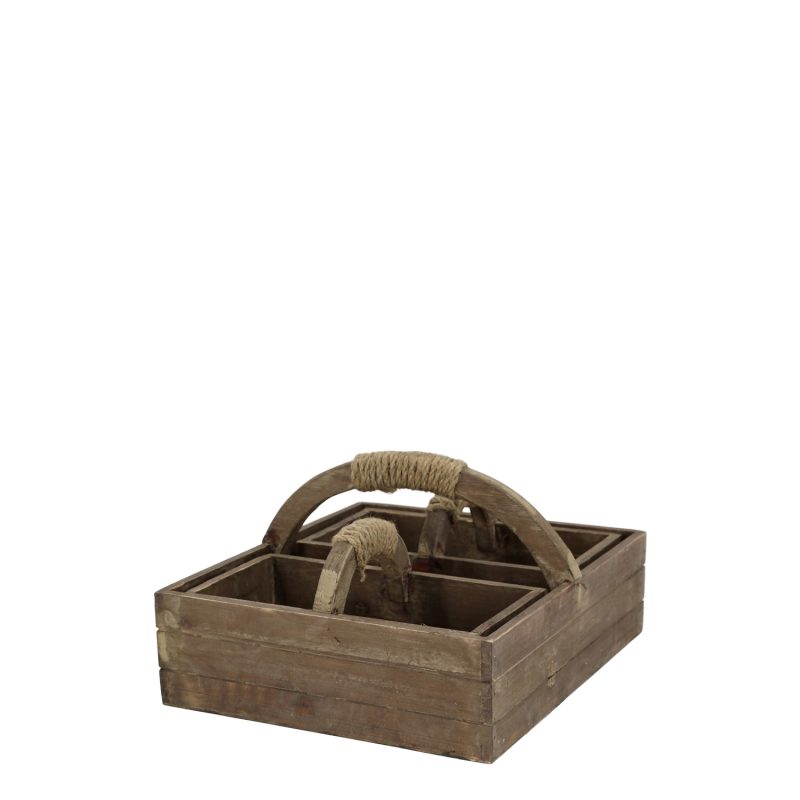 Trälåda med handtag set med 3 st Chic Antique