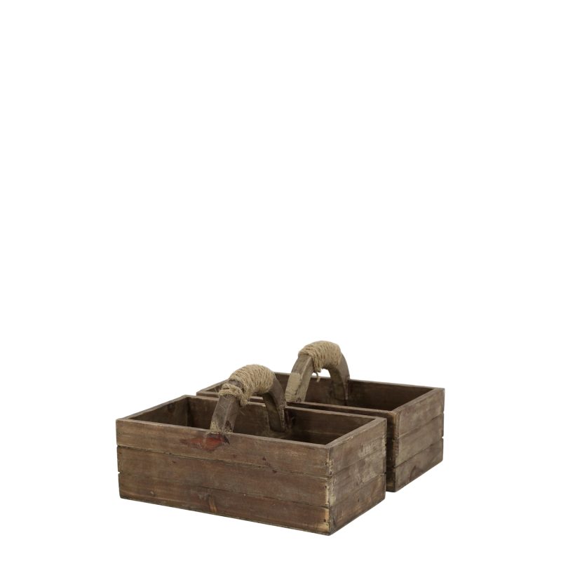 Trälåda med handtag set med 3 st Chic Antique