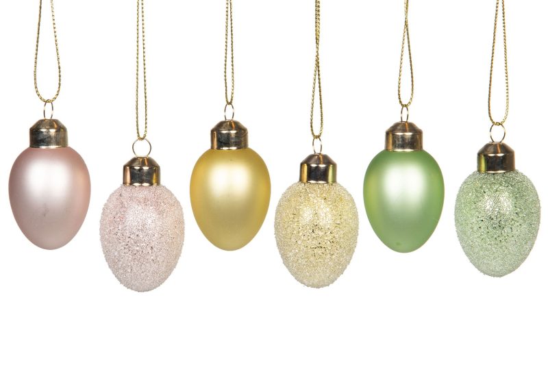 Ägg/Häng Glas Mix Pastell 12-pack Påskägg