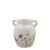 Avignon Kruka med blomstermotiv H19,5/Ø19 cm creme