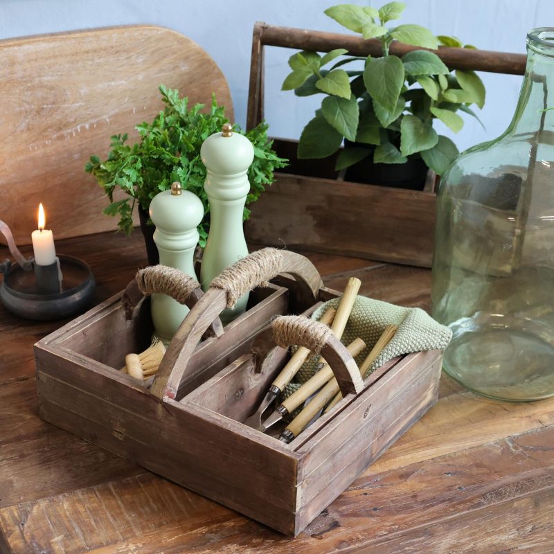 Trälåda med handtag set med 3 st Chic Antique