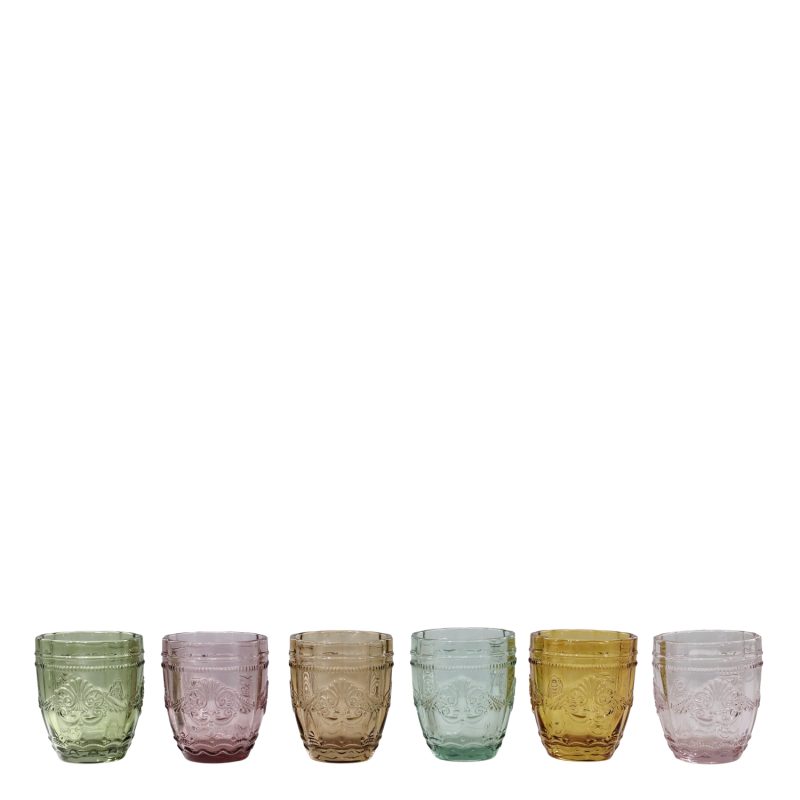 Saint-Émilion Glas 6-pack med mönster olika färger
