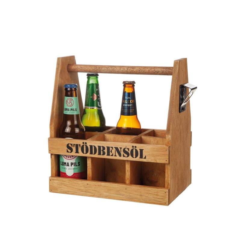 Trälåda "Stödbensöl" med kapsylöppnare