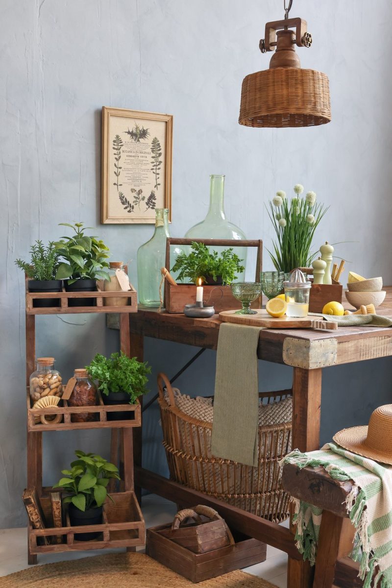 Trälåda med handtag set med 3 st Chic Antique