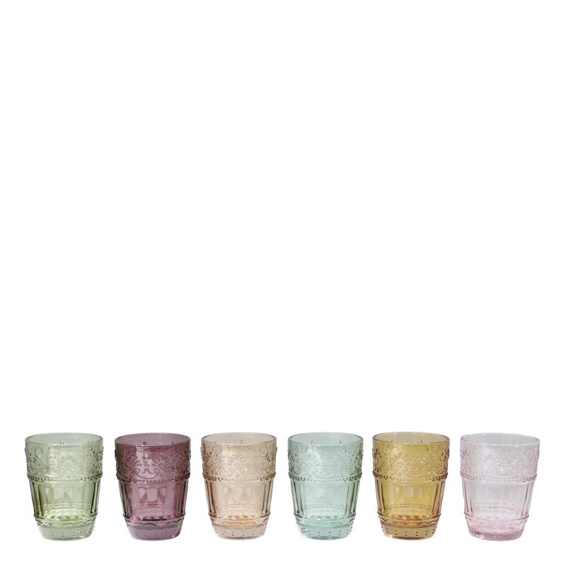 Saint-Émilion Glas 6-pack med mönster olika färger