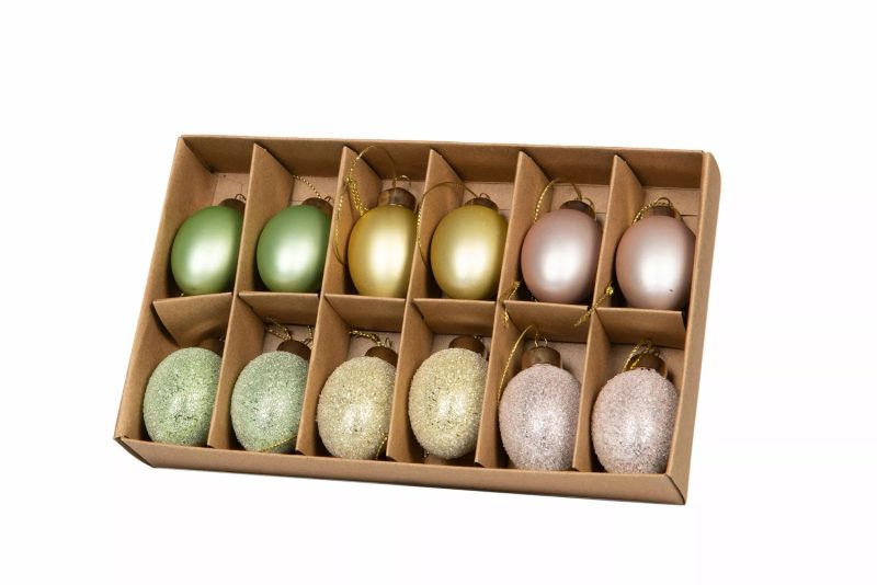 Ägg/Häng Glas Mix Pastell 12-pack Påskägg
