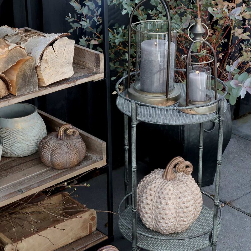 Sidobord / Brickbord H63/Ø33 cm antique zink Chic Antique