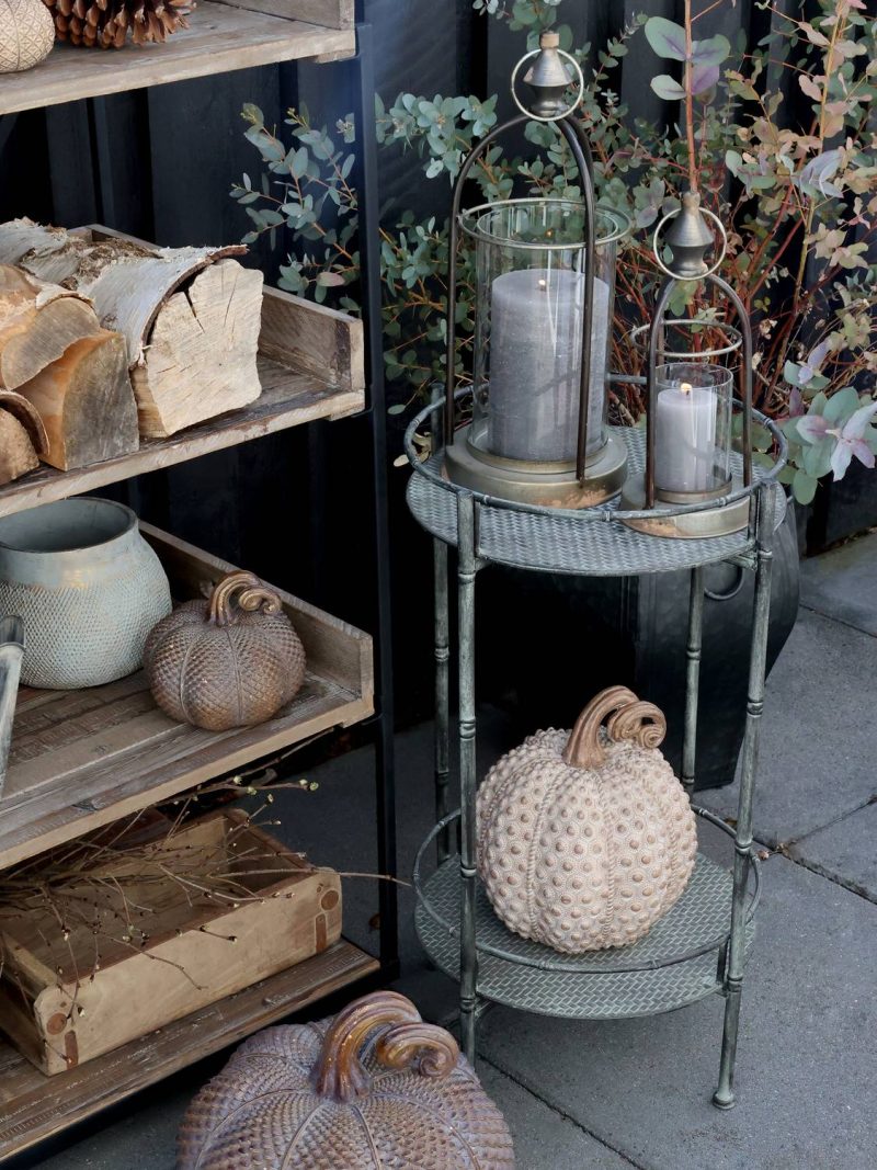 Sidobord / Brickbord H63/Ø33 cm antique zink Chic Antique