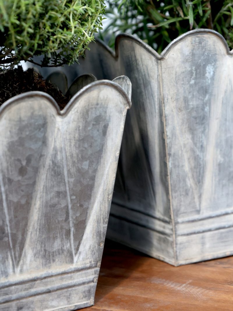 Blomkruka m bågar antik zinc Chic Antique