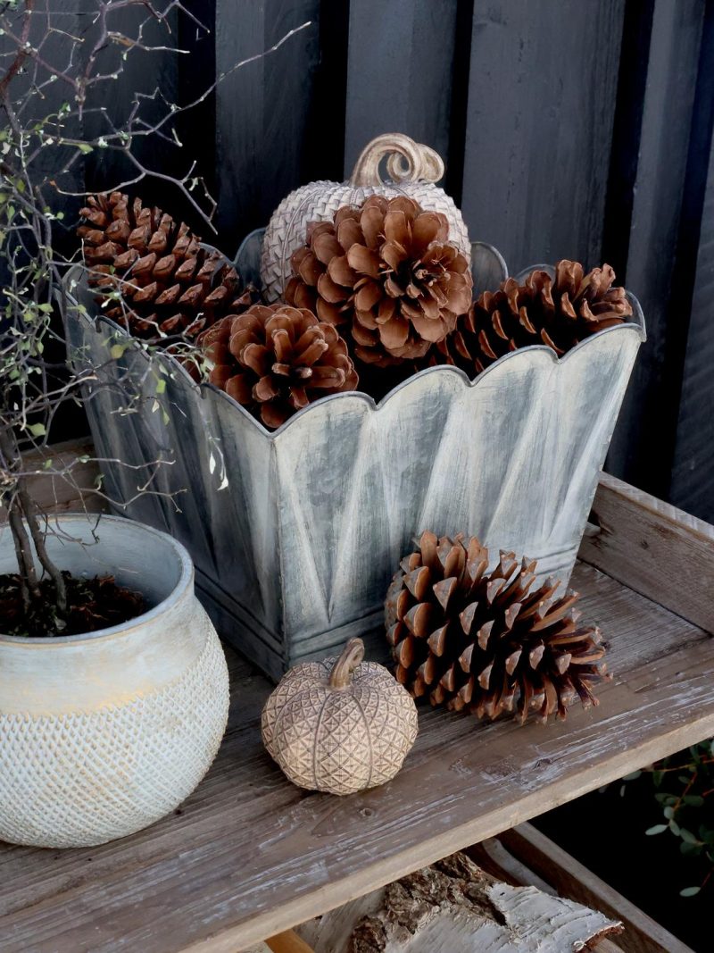 Blomkruka m bågar antik zinc Chic Antique