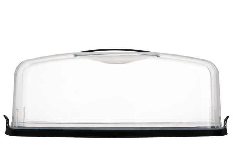 Tårtkupa, rektangulär, svart 38,2x17,5x14,5 cm