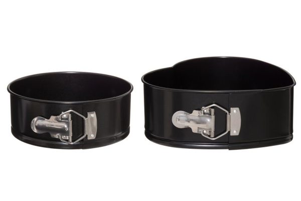 Bakformar med löstagbar botten– 2-pack hjärtformad & rund