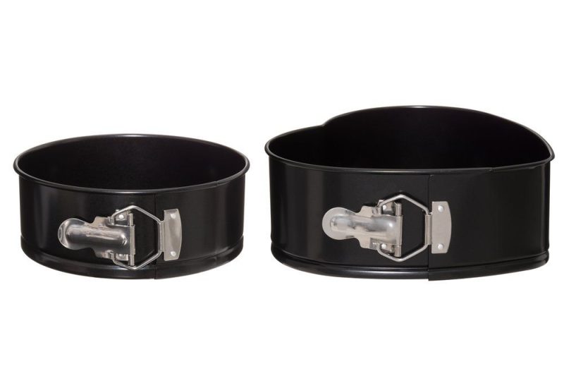 Bakformar med löstagbar botten– 2-pack hjärtformad & rund