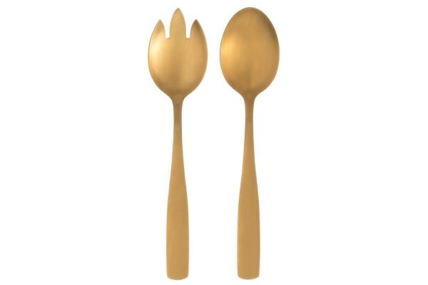 Salladsbestick 21,5 cm – matt svart, stål & champagneguld | Maku Kitchen Life